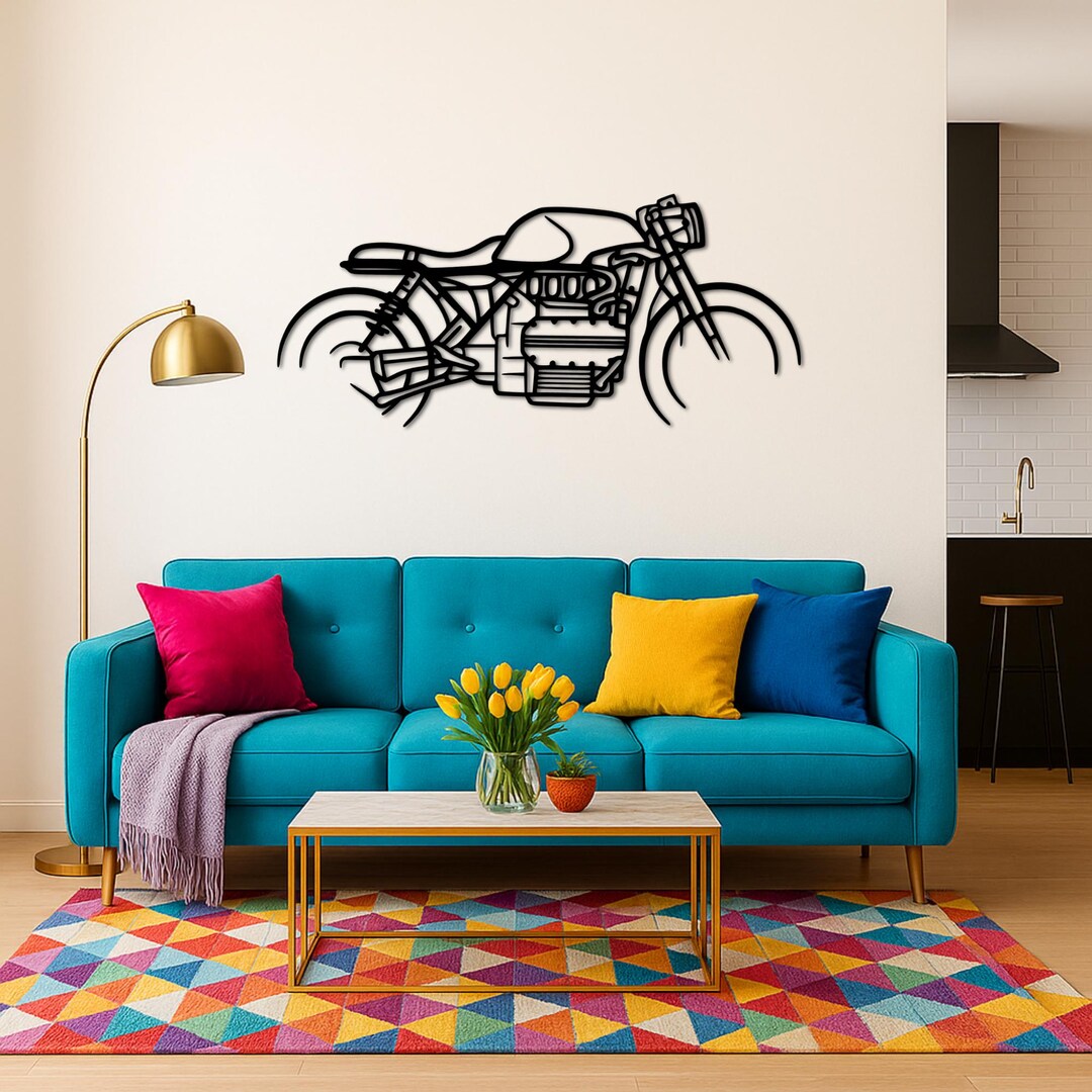 K1100 Cafe Racer Metal Silhouette Wall Art| Custom Motorcycle Metal ...