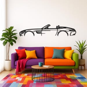 A*MG G*TC Classic convertible Silhouette Metal Wall Art | Car Guy Gift | Car Decor | Gift For Car Lovers | Metal Car Wall Decor | Gifts