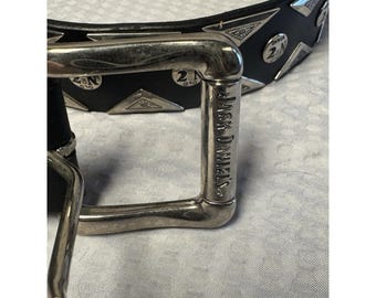 Jack Daniel's Men's Old No.7 Studded Silver Toned Genuine Leather Belt Size 42