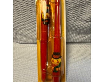 Vintage Avon Adapper Schneemann Zwei Red BayBerry Duft 10 "Kerzen