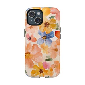 Watercolor Floral iPhone Case, Tough MagSafe Cover, Floral Phone Case, Protective Floral Magnet Case, iPhone Accessory Gift, Magnetic Phone