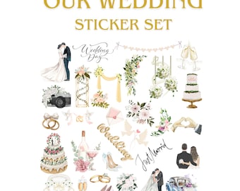 Wedding Planner Stickers | DIY Scrapbook Embellishments (Digital Download)