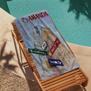 Custom New York Towel, Custom Gifts New York, Personalized New York Towel,Pool Towel, Beach Towel, Personalized Towel, New York Gift