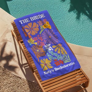 Bride Pool Towel, Personalized Bridal Towel for Bachelorette Trip, Wedding Gift for Bride, Bach Club Towel, The Bride and Bach Beach Towel