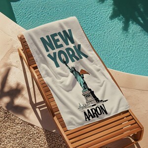 Custom New York Towel, Custom Gifts New York, Personalized New York Towel,Pool Towel, Beach Towel, Personalized Towel, New York Gift