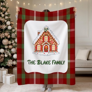 Personalized Christmas Blanket Family, Christmas Gift, Family Name Blanket, Family Gift