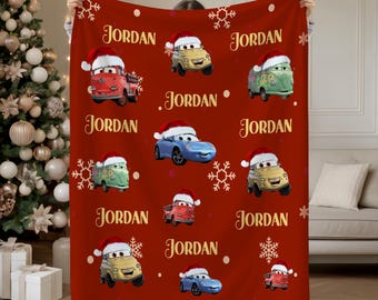 Personalized McQueen Baby Blanket, Baby Shower Gift, Customizable Blanket, Disney Blanket, Disney Home Decor, Cars Blanket, Christmas Gift