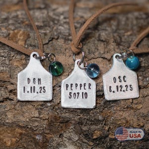 Personalized Metal Eartag Keychain 1in - Custom Livestock ID Tag