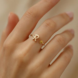 Engraved Initial Ring: Personalized Stainless Steel Letter Jewelry