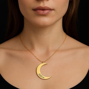 Crescent Moon Pendant Necklace, Women jewelery, Moon Charm Necklace, Celestial Jewelry Gift, Lunar Pendant Jewelry, Boho Moon Necklace