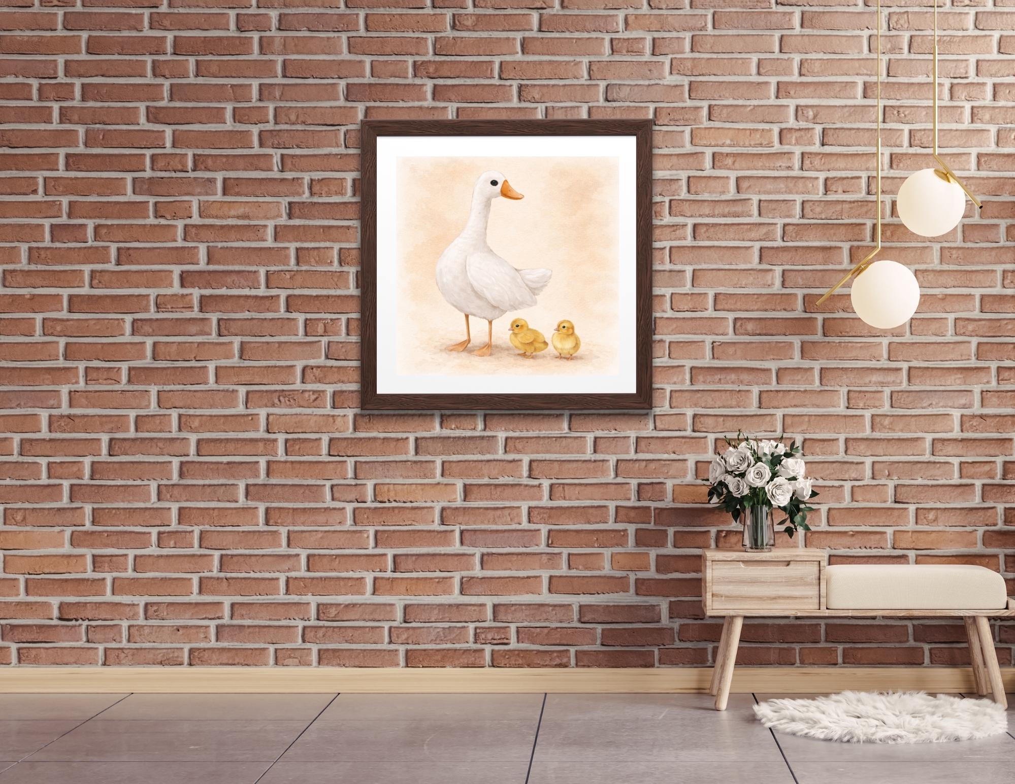 Duck Family Wall Art Nursery Printable, Goose Ducklings Art Print, Farm ...