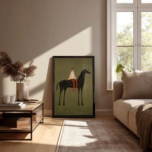 Horse Wall Art Digital Download, Minimalist Equestrian Print, Boho Japandi Decor, Modern Surreal Poster image 11