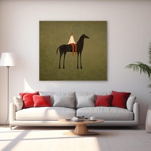 Horse Wall Art Digital Download, Minimalist Equestrian Print, Boho Japandi Decor, Modern Surreal Poster image 13