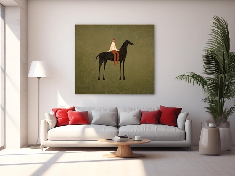 Horse Wall Art Digital Download, Minimalist Equestrian Print, Boho Japandi Decor, Modern Surreal Poster image 13