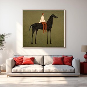 Horse Wall Art Digital Download, Minimalist Equestrian Print, Boho Japandi Decor, Modern Surreal Poster image 7