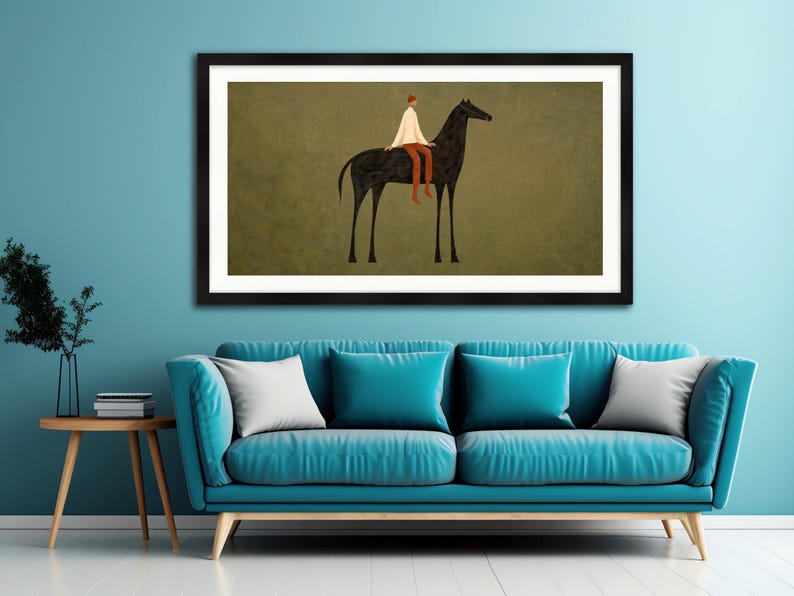 Horse Wall Art Digital Download, Minimalist Equestrian Print, Boho Japandi Decor, Modern Surreal Poster image 20