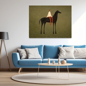 Horse Wall Art Digital Download, Minimalist Equestrian Print, Boho Japandi Decor, Modern Surreal Poster image 5