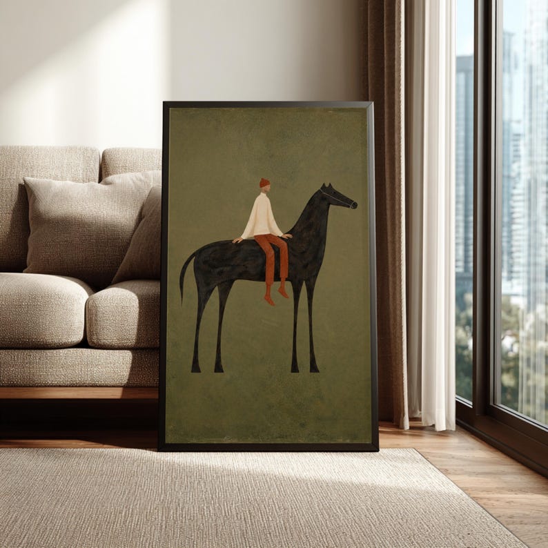 Horse Wall Art Digital Download, Minimalist Equestrian Print, Boho Japandi Decor, Modern Surreal Poster image 14