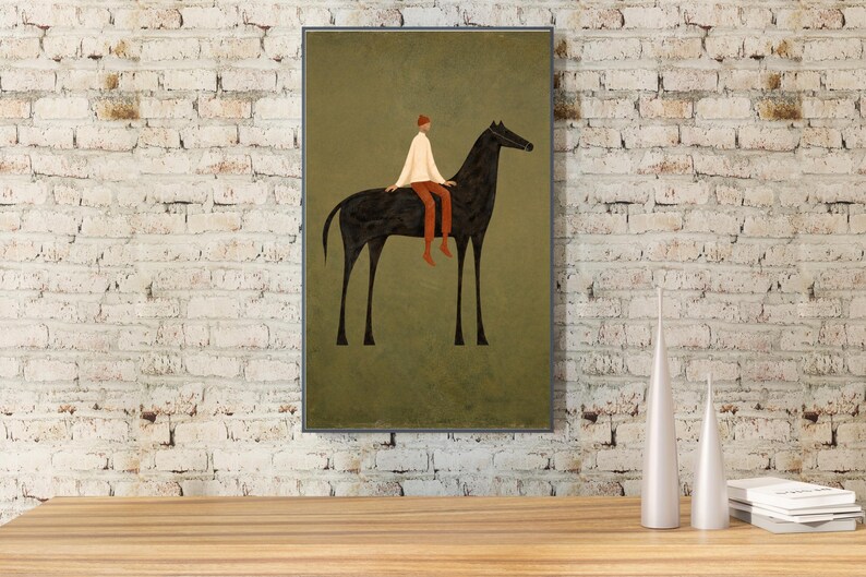 Horse Wall Art Digital Download, Minimalist Equestrian Print, Boho Japandi Decor, Modern Surreal Poster image 18