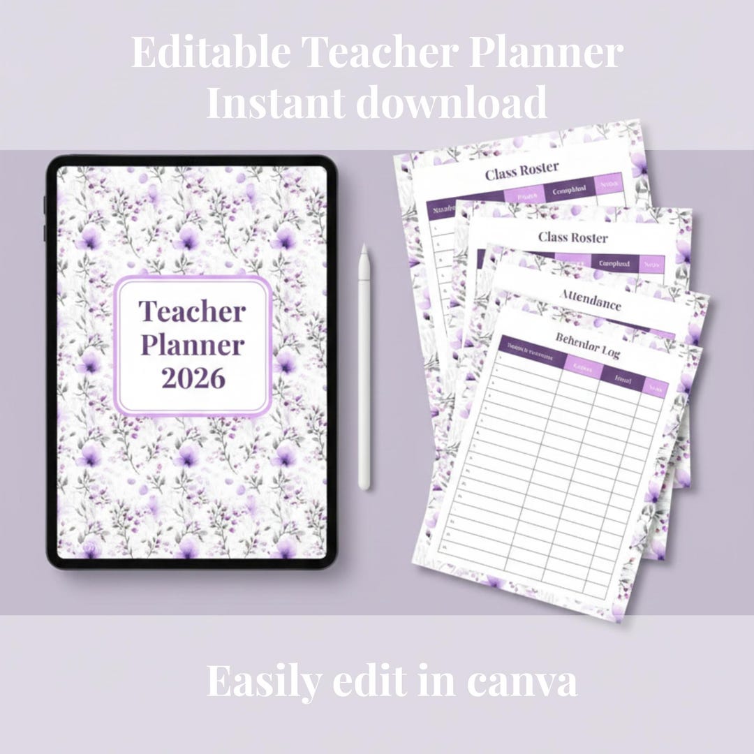 Printable Teacher Planner 2026 – Lesson Plan, Grade & Classroom ...