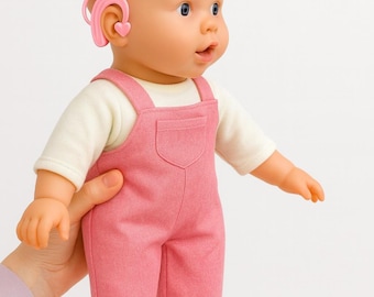 The Little Listener Doll — 12” Doll Altered with Attached Hearing Aids or Cochlear Implants