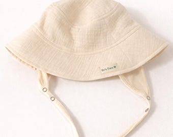 Kinder Sonnenhut für Cochlea Implant und Hörgeräte - in der Farbe Beige