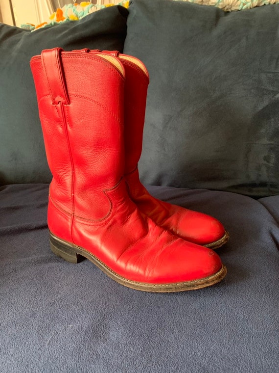 Vintage Justin cowboy boots, Red cowboy boots size