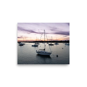 Stage Harbor, Chatham Sailboat at Sunset | Cape Cod Nautical Wall Art | Coastal Print
