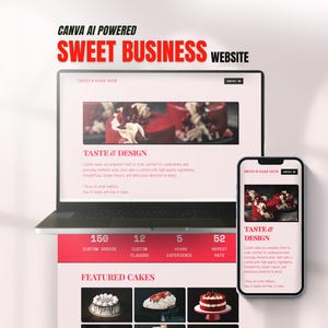 Canva Cake Website Template for Home Bakers Responsive AI Code Bakery Site + Setup Guide