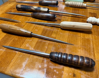 Custom Titanium Ice Pick: Maple, Hickory, Copper, or Aluminum Handle