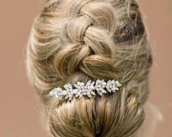 something blue hair comb wedding hair comb gold veil comb side bridal headpiece Blue hair jewelry Bridal hair comb Swarovski pearl hair comb