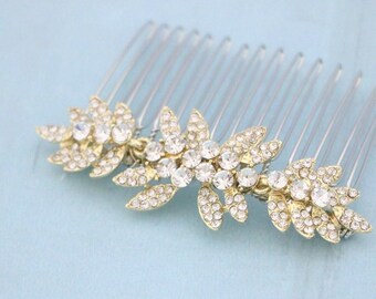 Wedding Hair Pieces Gold Bridal Hair Comb Small Rhinestone Crystal and Gold Hair Accessories Rose Gold Bridal Headpieces Wedding hair comb