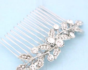 Rose Gold Rhinestone Bridal Hair Comb Wedding Crystal Veil Accessory Silver Wedding hairclip Bridal hair jewelry Wedding hair comb Gold comb