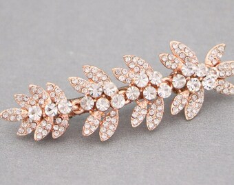 Flower and Leaf Hair Comb Gold Hair Comb for Wedding hair barrette Silver Wedding hair comb Crystal headpiece Wedding hair comb Bridal clip
