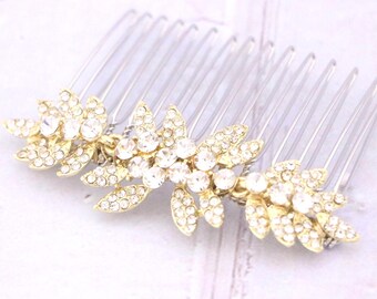 Rhinestone Bridal Hair Comb Gold Wedding Hairpiece Bridal hair accessories Wedding hair clip Crystal hair comb Bridal headpiece Wedding comb