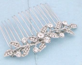 wedding hair comb silver Wedding hair accessories for bun wedding hair side clip Gold Veil comb Bridal hair jewelry Rhinestone hair comb pin