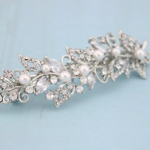 wedding hair side clip Wedding Gold Hair Vine Comb sparkle hair comb Wedding barrette Pearl Bridal hair comb Wedding hair clip Barrette clip
