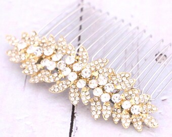 Gold Bridal Hair Comb, Rhinestone Wedding Headpiece Wedding hair accessories Bridal hair clip Wedding hair piece Wedding hair comb Bridal