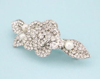 Silver Crystal hair clip Wedding hair accessories Bridal hair jewlery Wedding comb Bridal headpiece Wedding hair clip Bridal hair piece Side