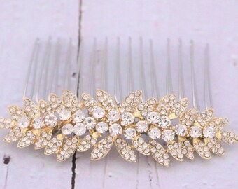 Gold Bridal Comb headpiece Rhinestone Comb Rose gold  Bridal Comb Crystal Silver Wedding Crystal Hair Comb Side Gold Crystal hair comb Side