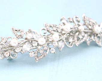 Rose Gold Crystal Pearl Wedding Comb Bridal Hair Accessory Silver Wedding hair clip Rhinestone hair comb Bridal hair jewelry Wedding comb