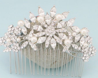 wedding side hair comb crystal hair piece rose gold rhinestone hair comb Gold Wedding hair comb Silver Bridal hair comb Wedding hair jewelry