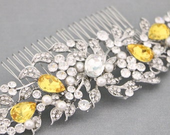 wedding side haircomb bridal hair piece for veil Blue Wedding hair comb Navy blue Wedding hair accessories for bun Bridal hair comb Sapphire