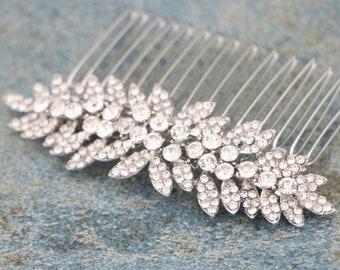 Silver Crystal Wedding hair clip Rhinestone Bridal hair piece Wedding hair accessories Gold Bridal hair comb Wedding headpiece Rosegold comb