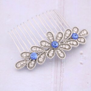 bridal hair comb rhinestone side comb Navy blue Wedding comb Bridal hair accessories Wedding hair jewelry Bridal headpiece Wedding hair comb