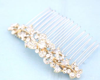 Gold Bridal comb Rhinestone Wedding hair accessories Bridal hair comb Wedding hair jewelry Bridal hair clip Wedding comb Rose gold hair comb
