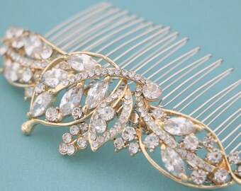 Wedding comb Rose gold Wedding hair accessories Crystal side comb Wedding hair accessories for bun Bridal hair comb Gold veil comb Silver