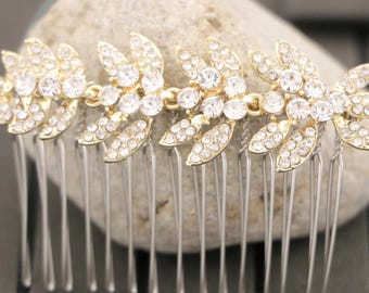 Gold Crystal hair comb Wedding headpiece Rhinestone hair comb Wedding hair clip Bridal hair accessories Rose gold hair comb Wedding comb