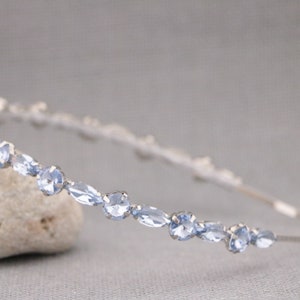 Bridal Headband,crystal rhinestone wedding headband,vine headband,wedding headband headpiece,blue,red,Navy,Opal Headband Bridal hair jewelry