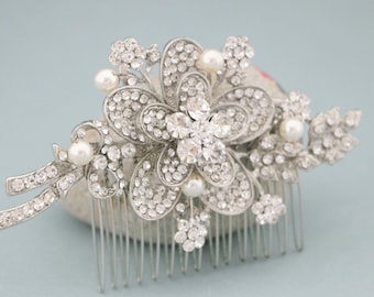 Wedding Hair comb for bride Wedding Hair piece Bridal Hair Clip Crystal Bridal Hair Piece Bridal Hair Accessory Wedding Hair Accessory Side